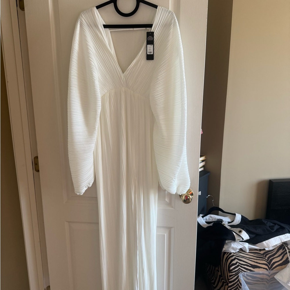 Fashion Nova White Long Sleeve Dress